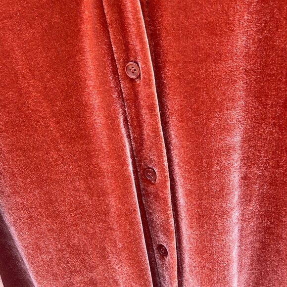 486. Soft surroundings velour chic button down blouse size XL - Picture 4 of 7